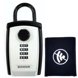 【BOSVISION 博士威】 大容量掛勾式密碼鎖鑰匙盒+晶片車鑰匙訊號屏蔽袋