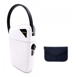 【BOSVISION 博士威】白色行動保險箱 攜帶式保險箱及RFID電子防盜袋