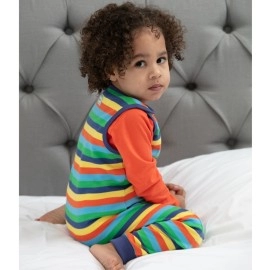 【英國Piccalilly皮卡儷儷】有機棉嬰幼兒連身褲(彩虹條紋)